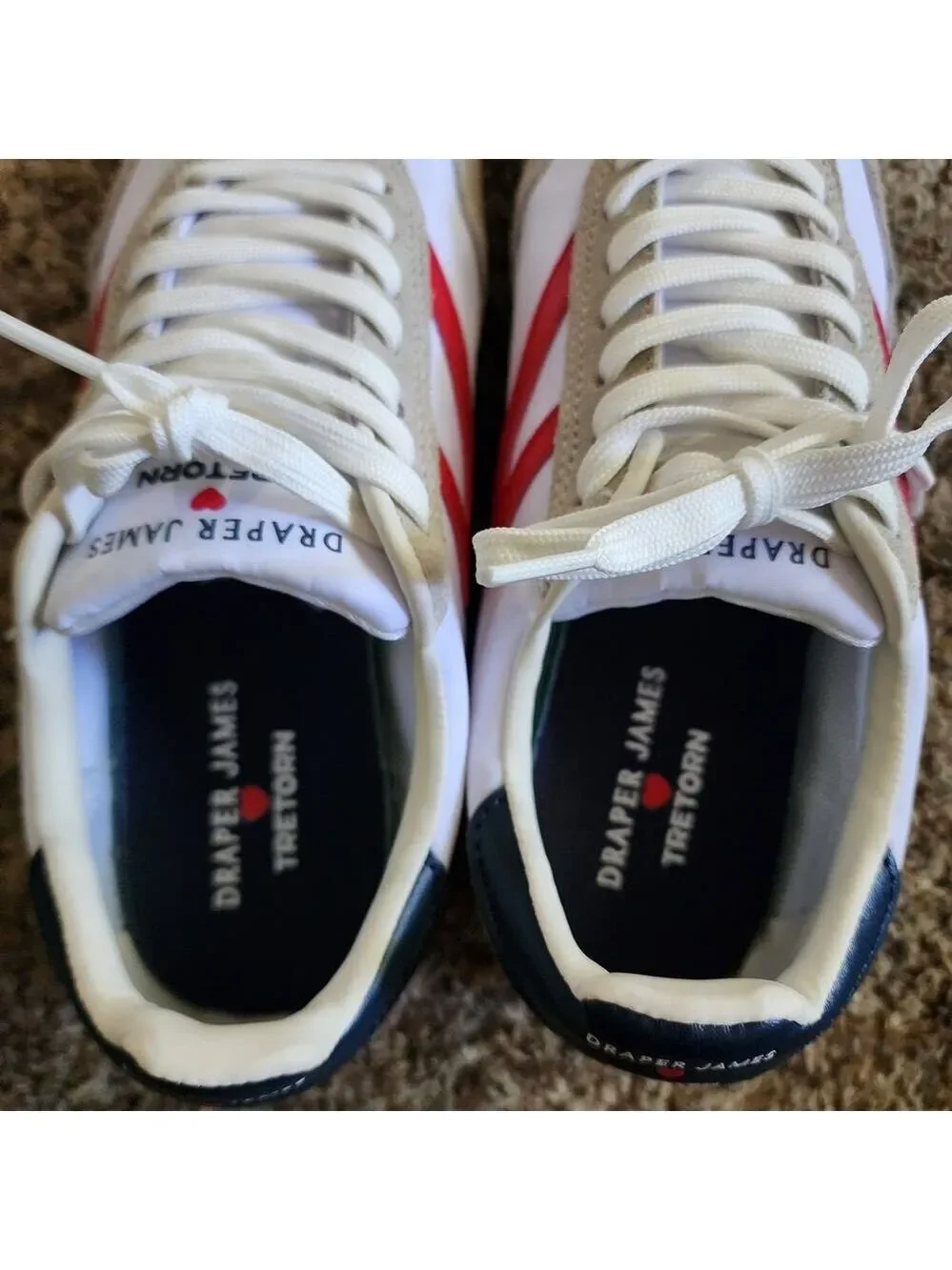 Draper‎ James x Tretorn Rawlins 2.0 Sneakers Red White Navy 7.5M NWOT
